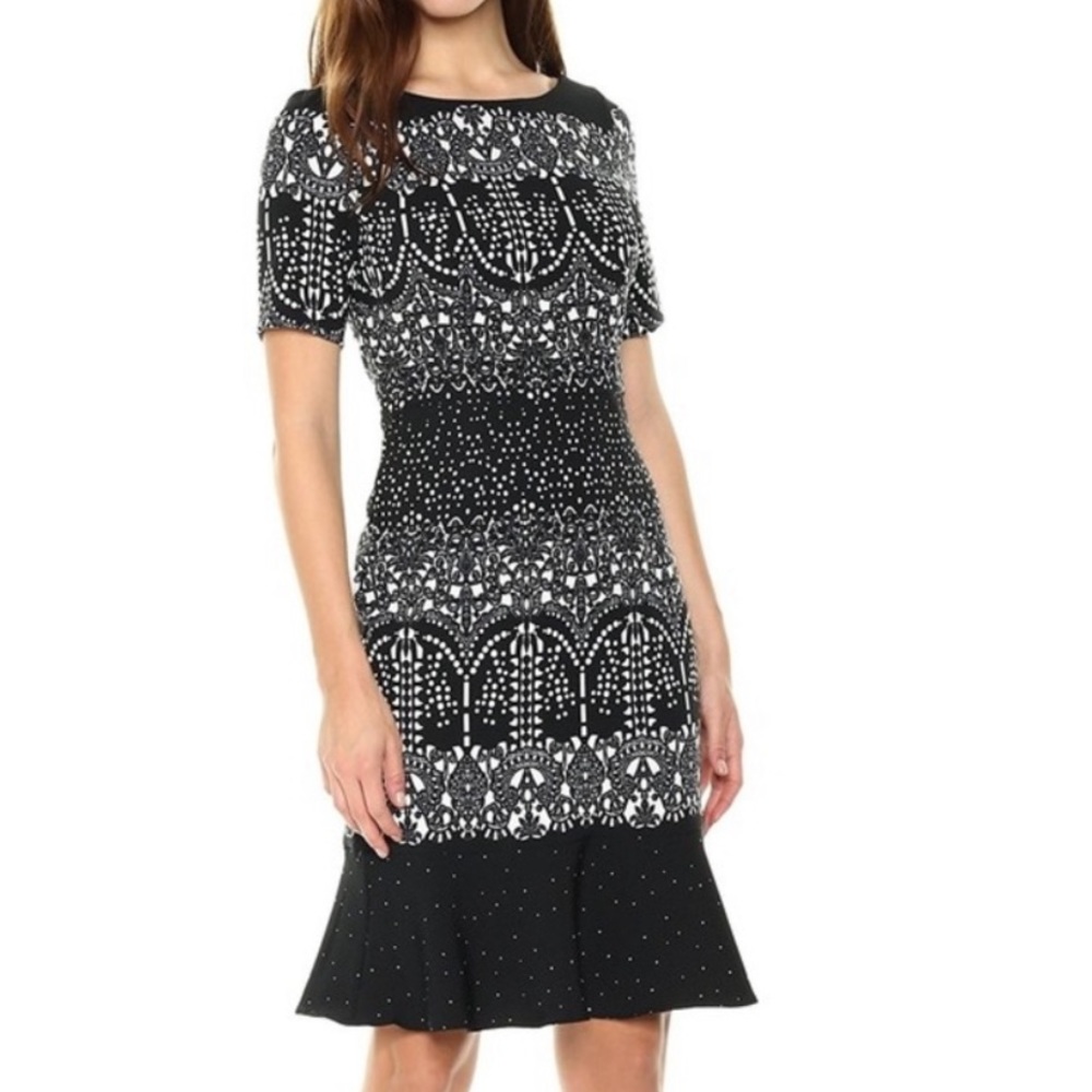 Adrianna Papell ruffle hem dress